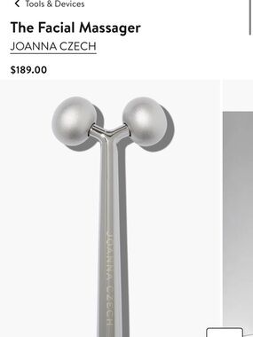 Joanna Czech Silver Facial Massager - Dual Roller